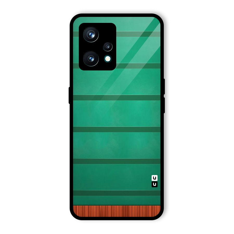 Green Wood Stripes Glass Back Case for Realme 9 Pro Plus 5G