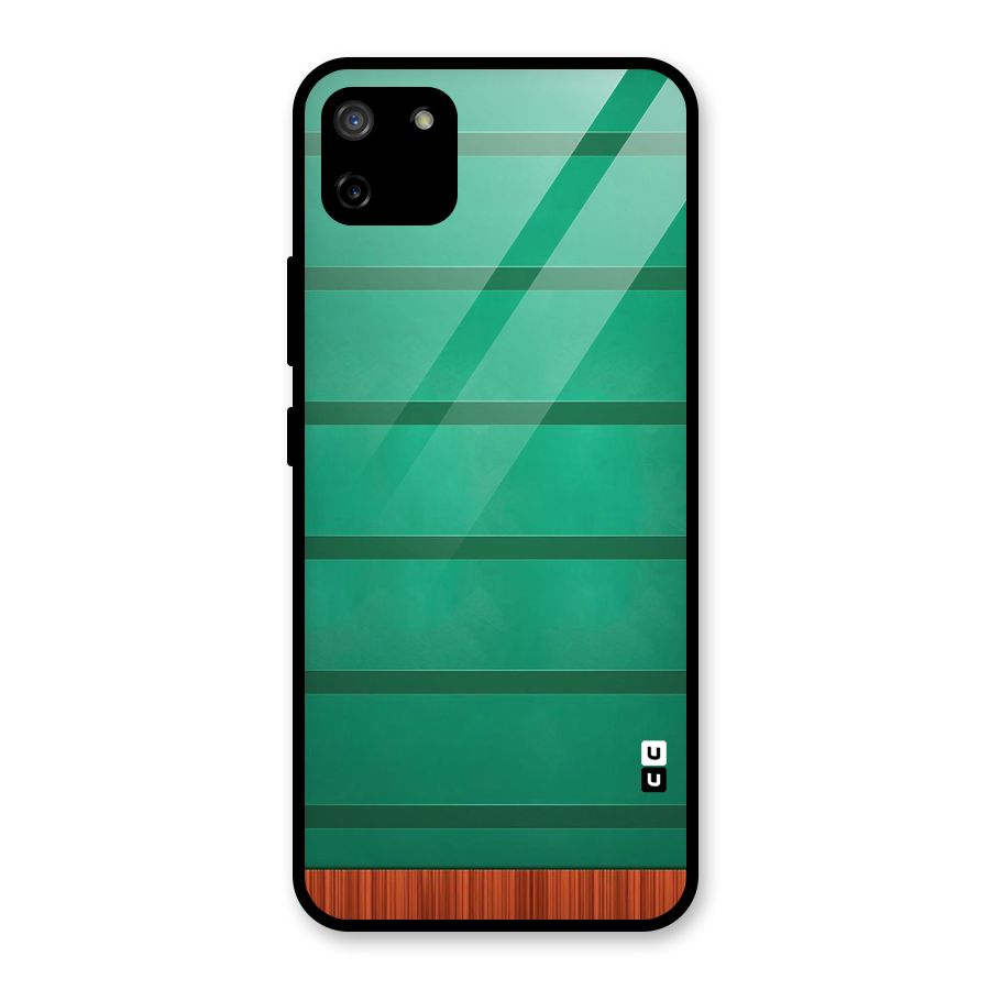 Green Wood Stripes Glass Back Case for Realme C11