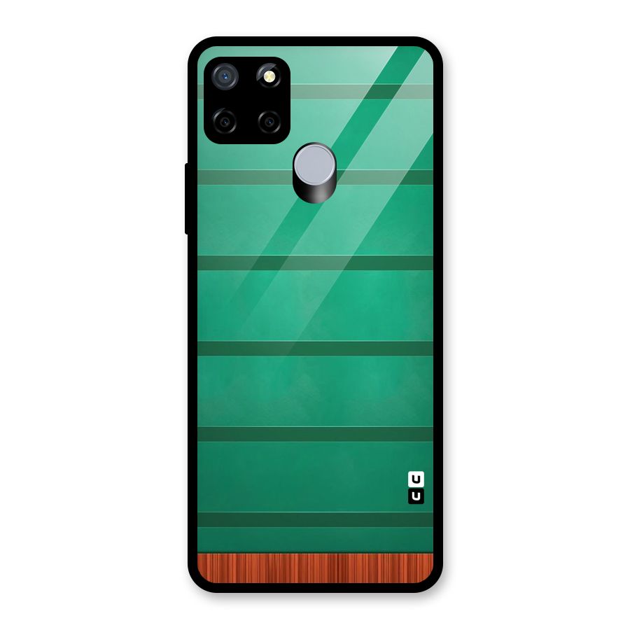 Green Wood Stripes Glass Back Case for Realme C12
