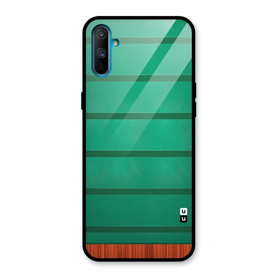 Green Wood Stripes Glass Back Case for Realme C3