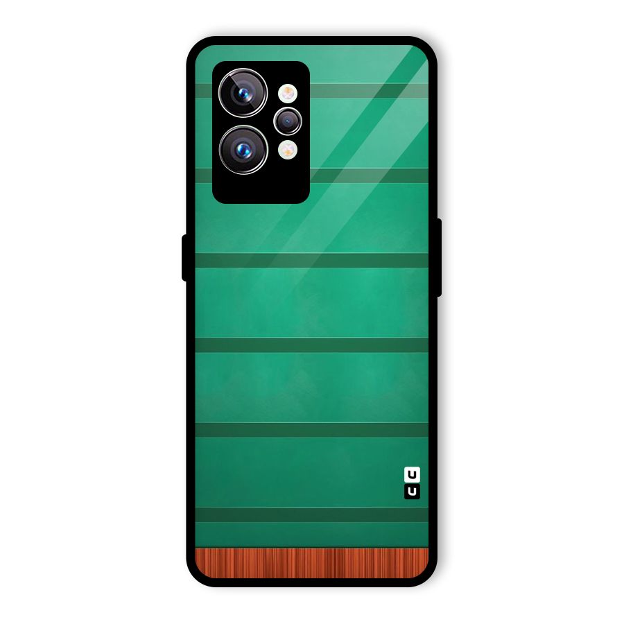 Green Wood Stripes Glass Back Case for Realme GT2 Pro