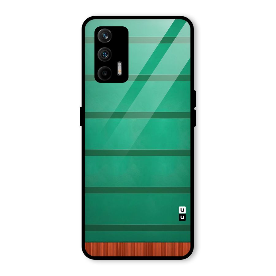 Green Wood Stripes Glass Back Case for Realme GT 5G