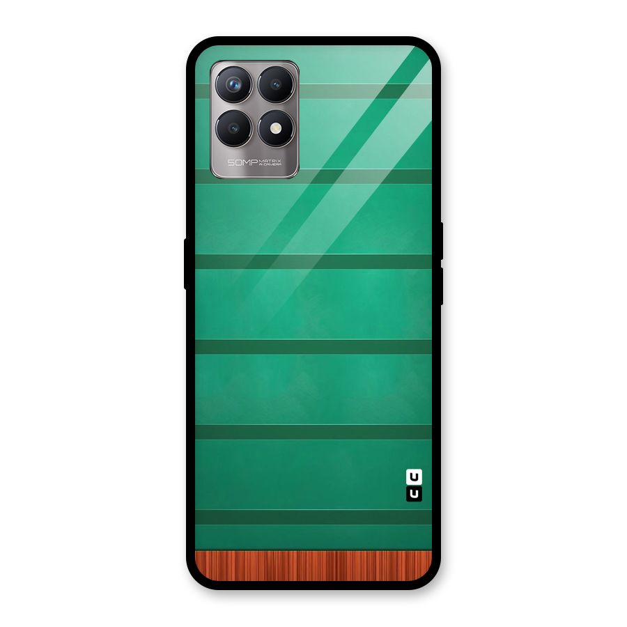 Green Wood Stripes Glass Back Case for Realme Narzo 50