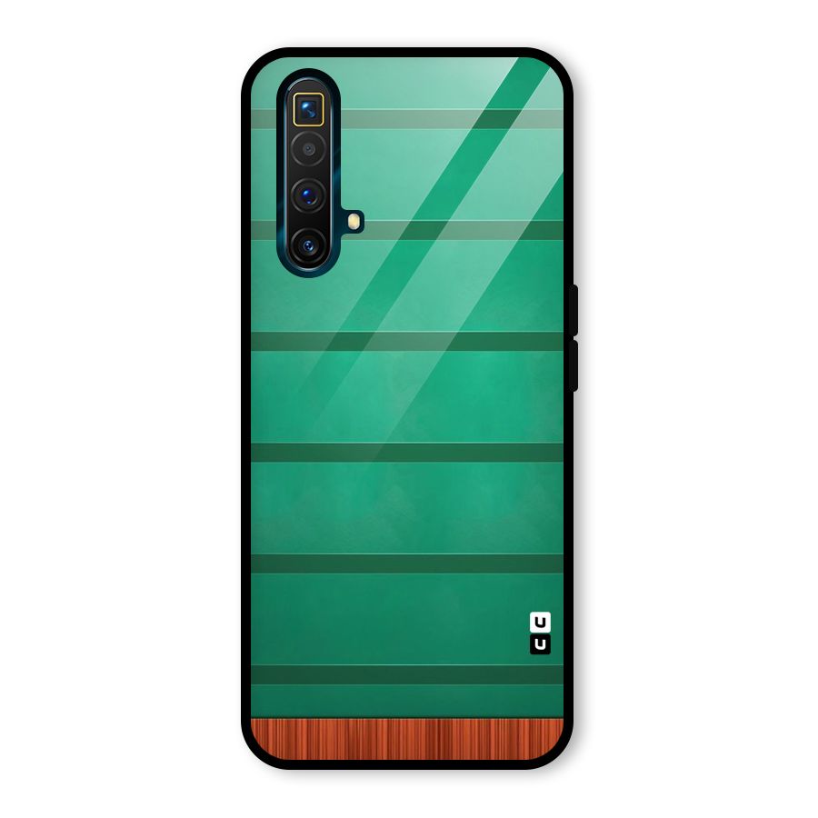 Green Wood Stripes Glass Back Case for Realme X3