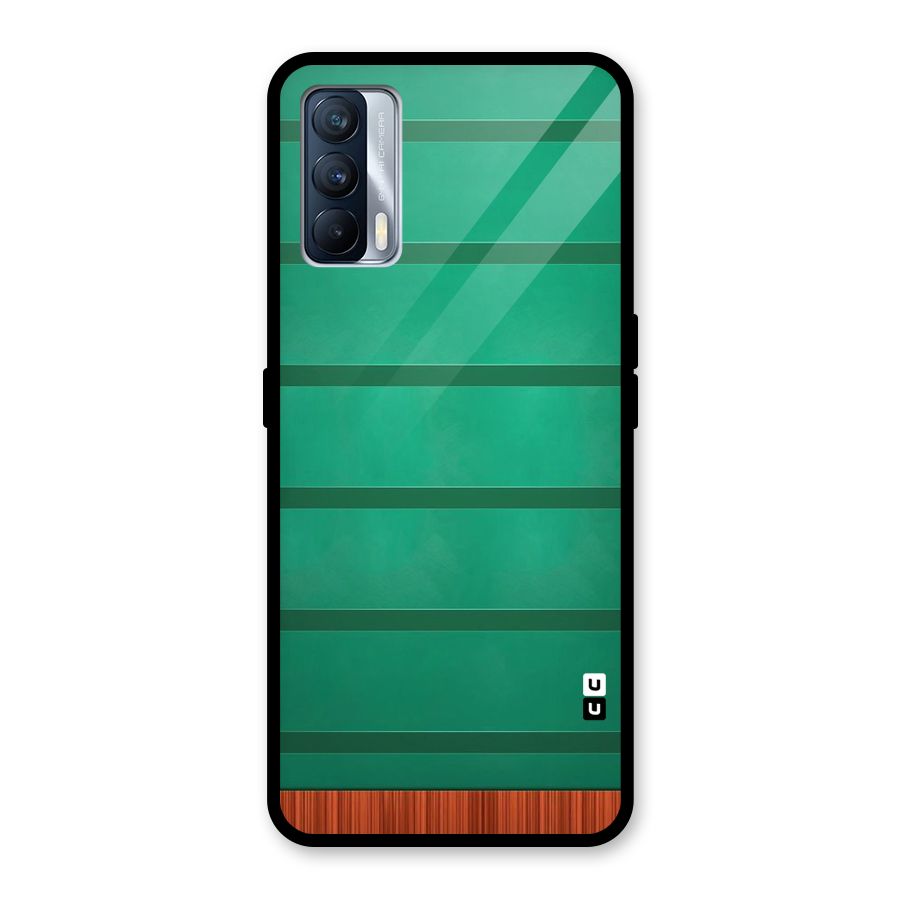 Green Wood Stripes Glass Back Case for Realme X7