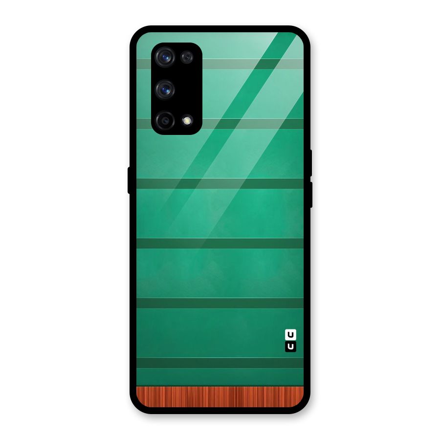 Green Wood Stripes Glass Back Case for Realme X7 Pro