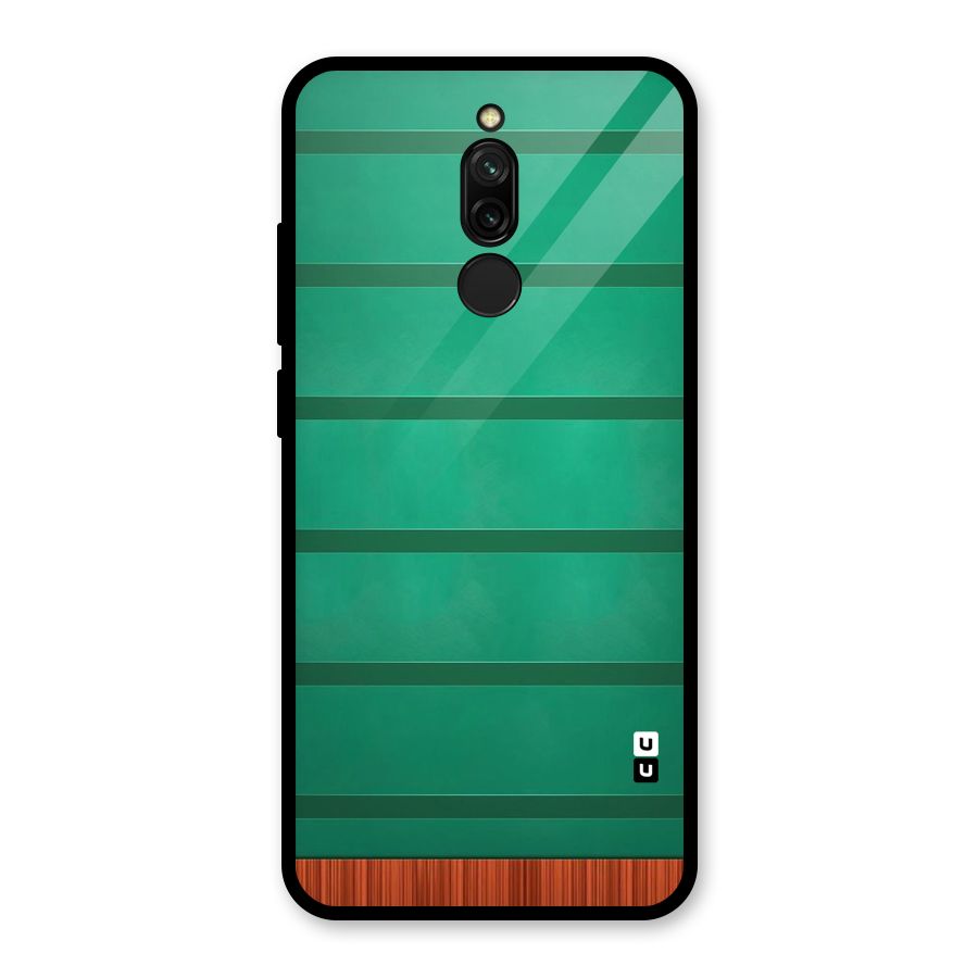 Green Wood Stripes Glass Back Case for Redmi 8