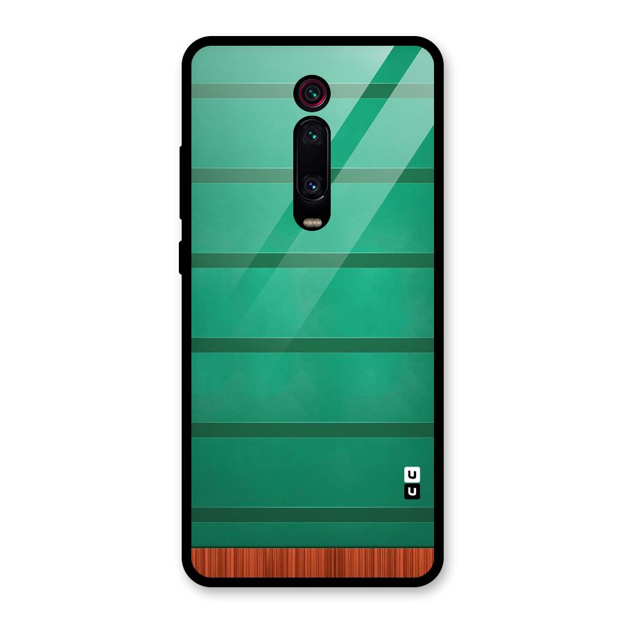 Green Wood Stripes Glass Back Case for Redmi K20