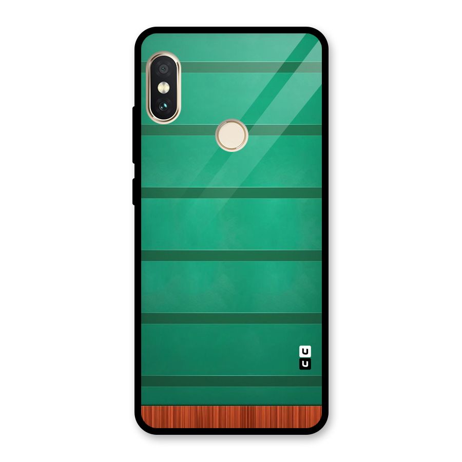 Green Wood Stripes Glass Back Case for Redmi Note 5 Pro