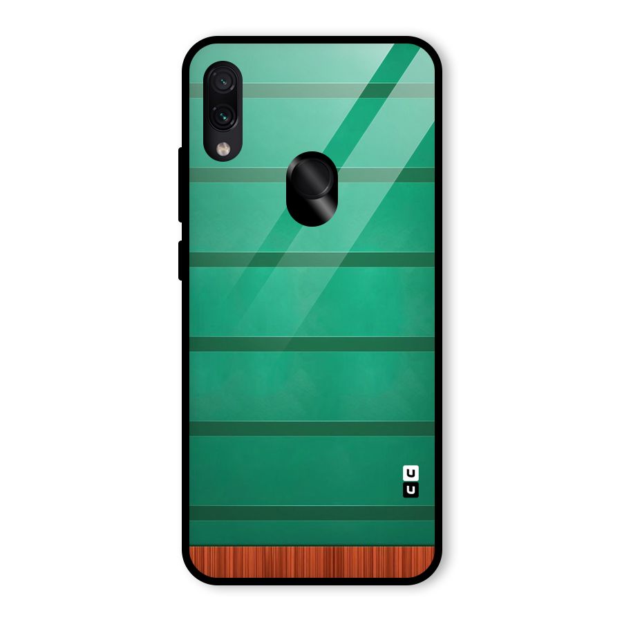 Green Wood Stripes Glass Back Case for Redmi Note 7