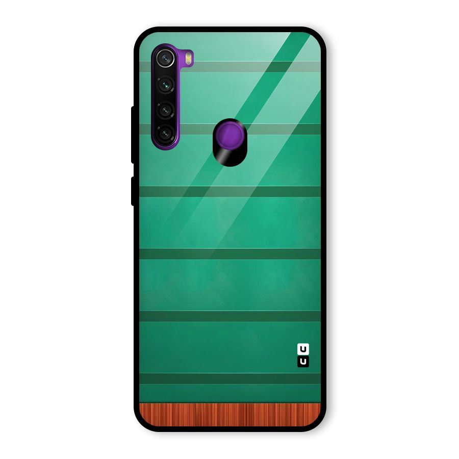 Green Wood Stripes Glass Back Case for Redmi Note 8