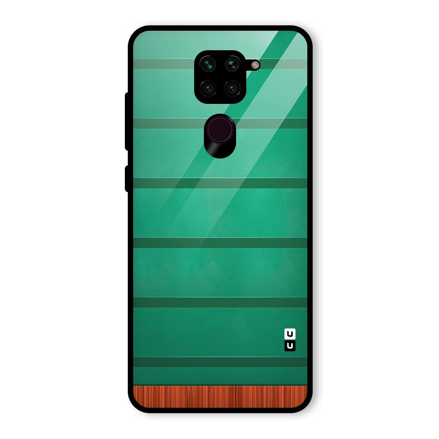 Green Wood Stripes Glass Back Case for Redmi Note 9