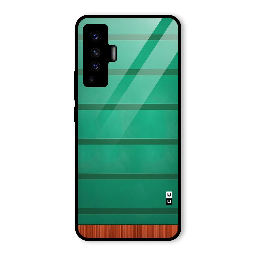 Green Wood Stripes Glass Back Case for Vivo X50