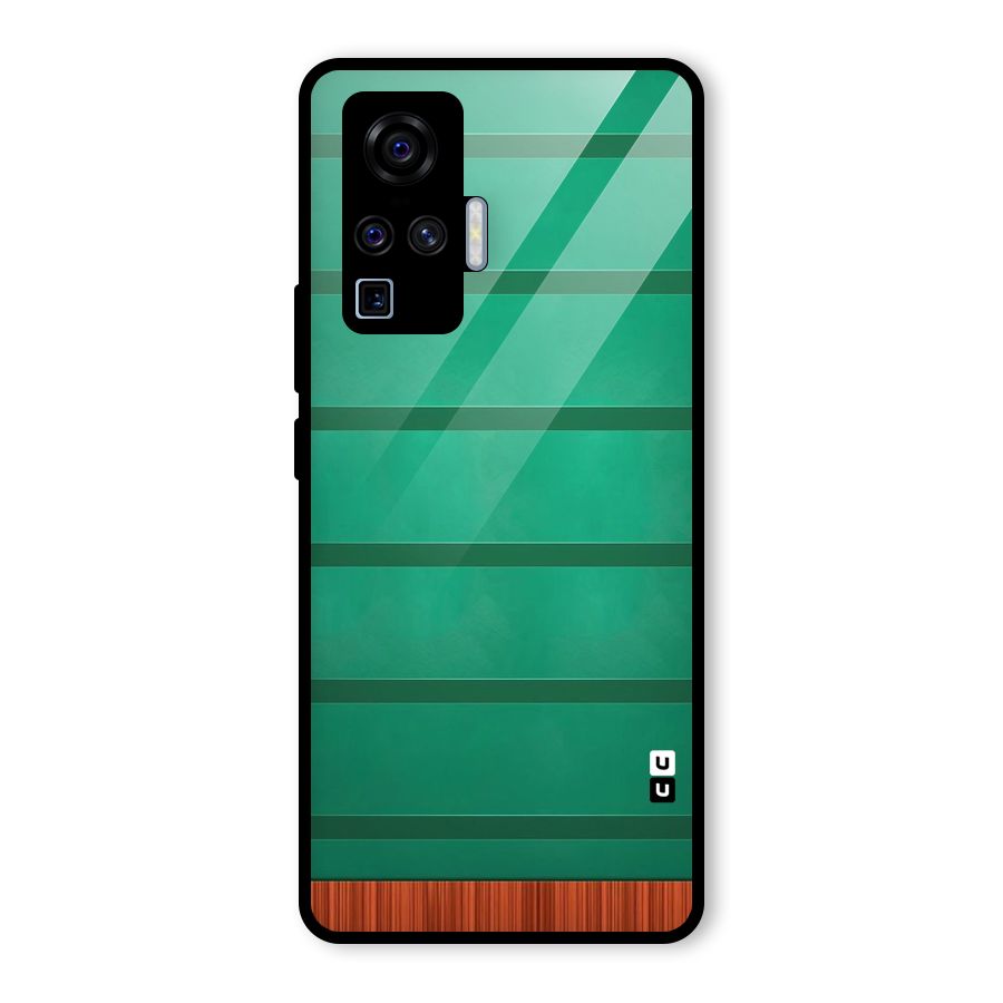 Green Wood Stripes Glass Back Case for Vivo X50 Pro