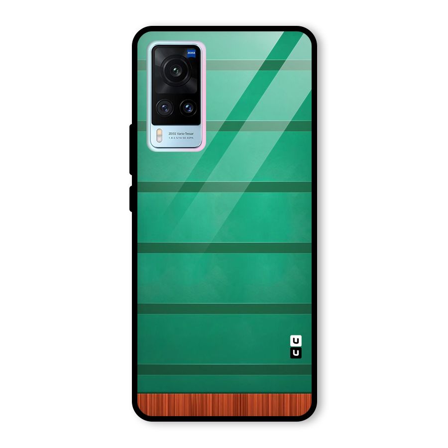 Green Wood Stripes Glass Back Case for Vivo X60