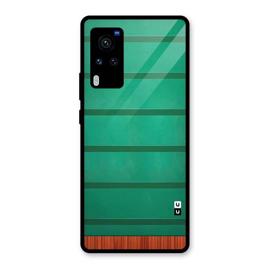 Green Wood Stripes Glass Back Case for Vivo X60 Pro