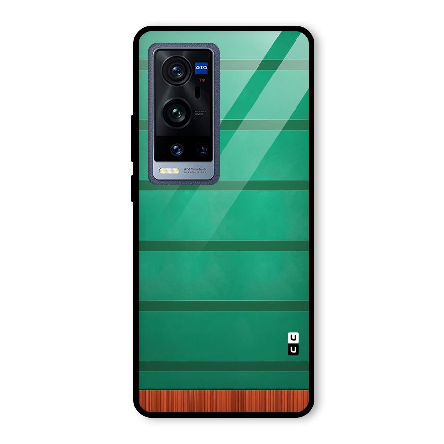 Green Wood Stripes Glass Back Case for Vivo X60 Pro Plus