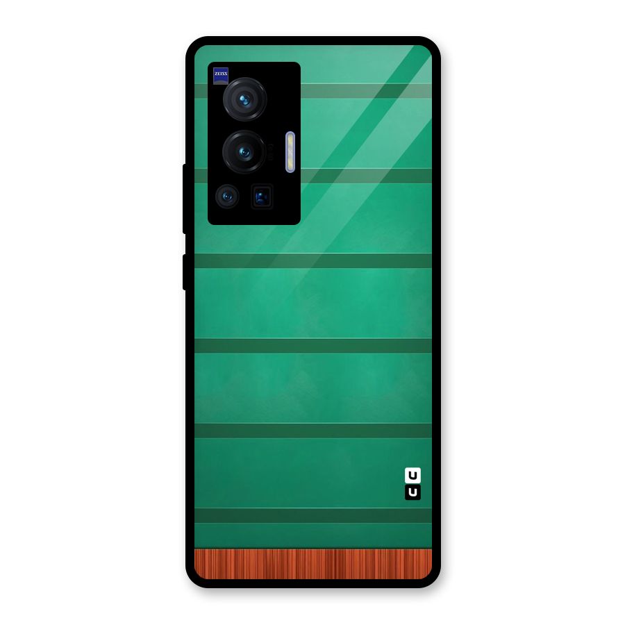 Green Wood Stripes Glass Back Case for Vivo X70 Pro