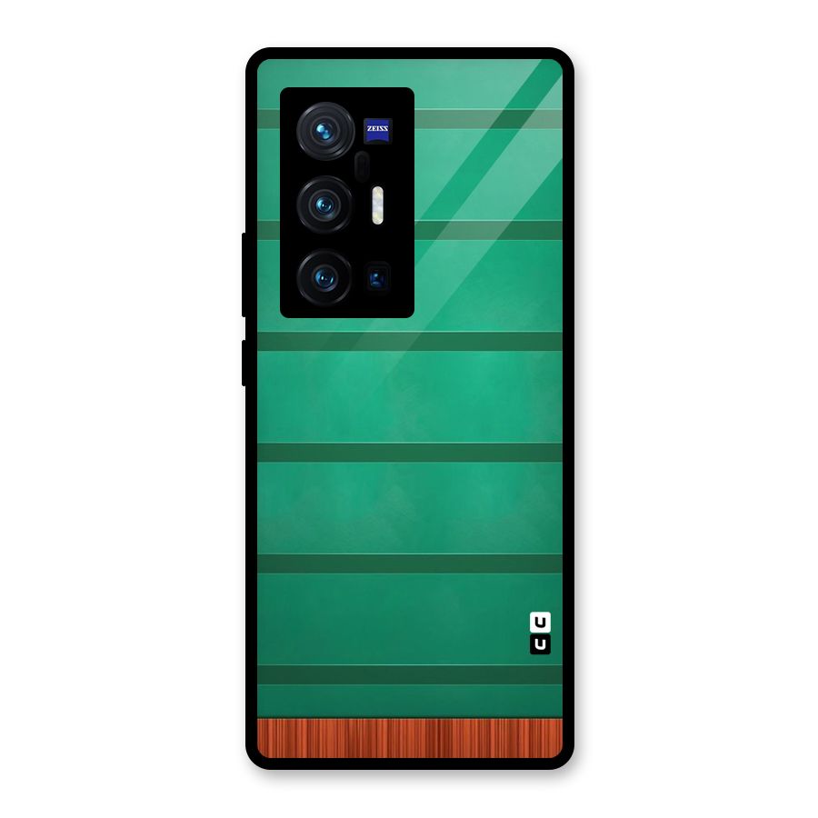 Green Wood Stripes Glass Back Case for Vivo X70 Pro Plus