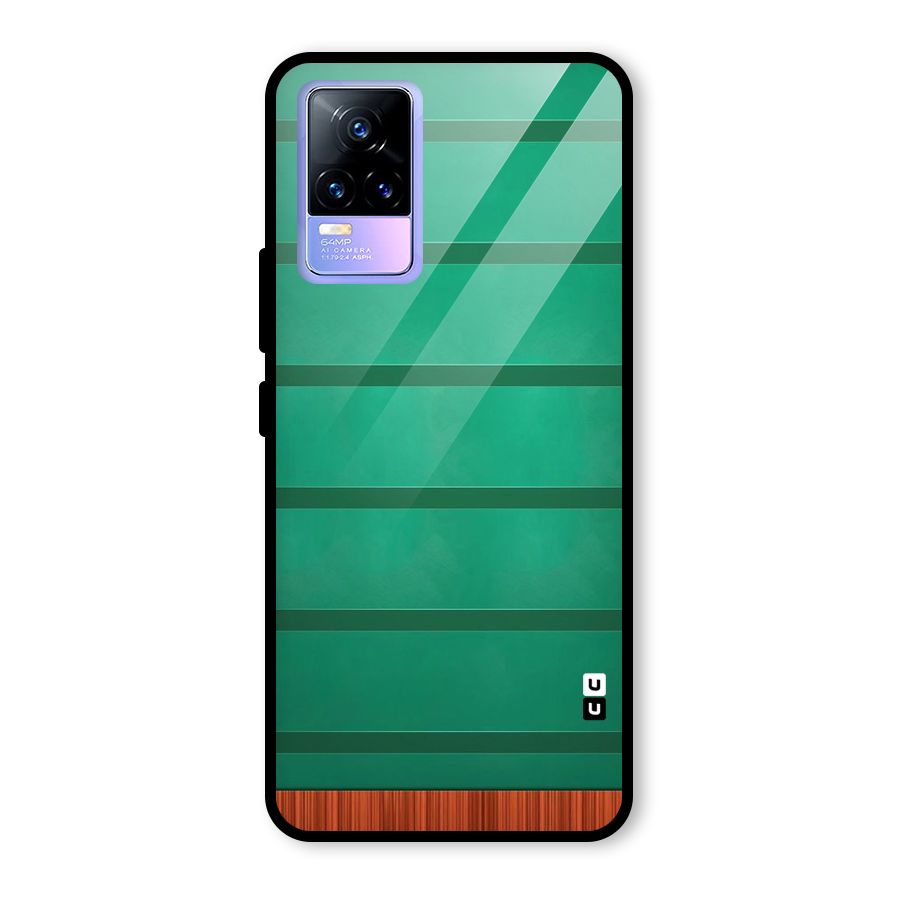 Green Wood Stripes Glass Back Case for Vivo Y73