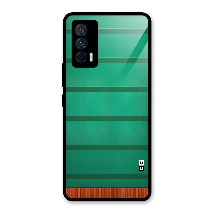 Green Wood Stripes Glass Back Case for Vivo iQOO 7 5G