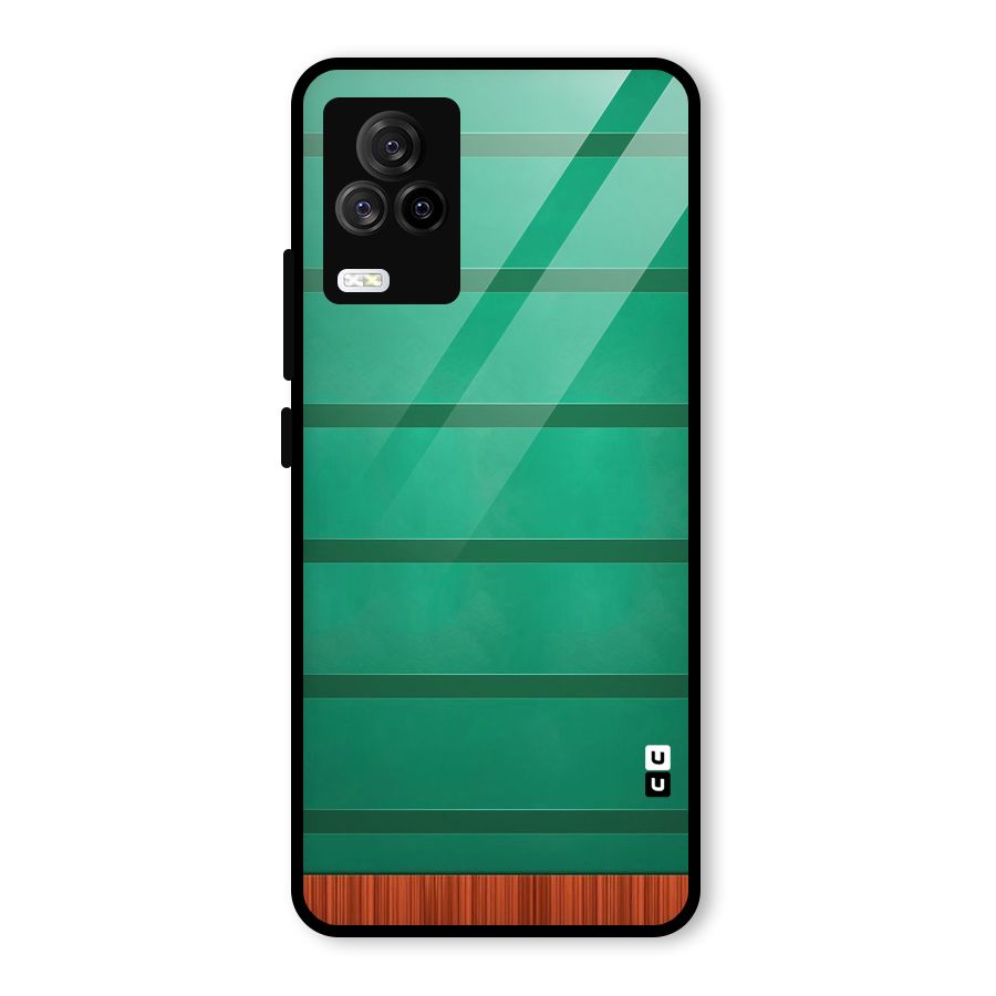 Green Wood Stripes Glass Back Case for Vivo iQOO 7 Legend 5G