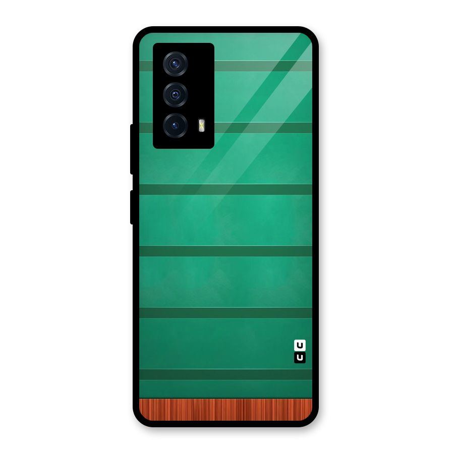 Green Wood Stripes Glass Back Case for Vivo iQOO Z5