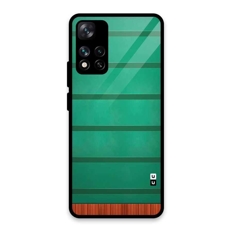 Green Wood Stripes Glass Back Case for Xiaomi 11i HyperCharge 5G