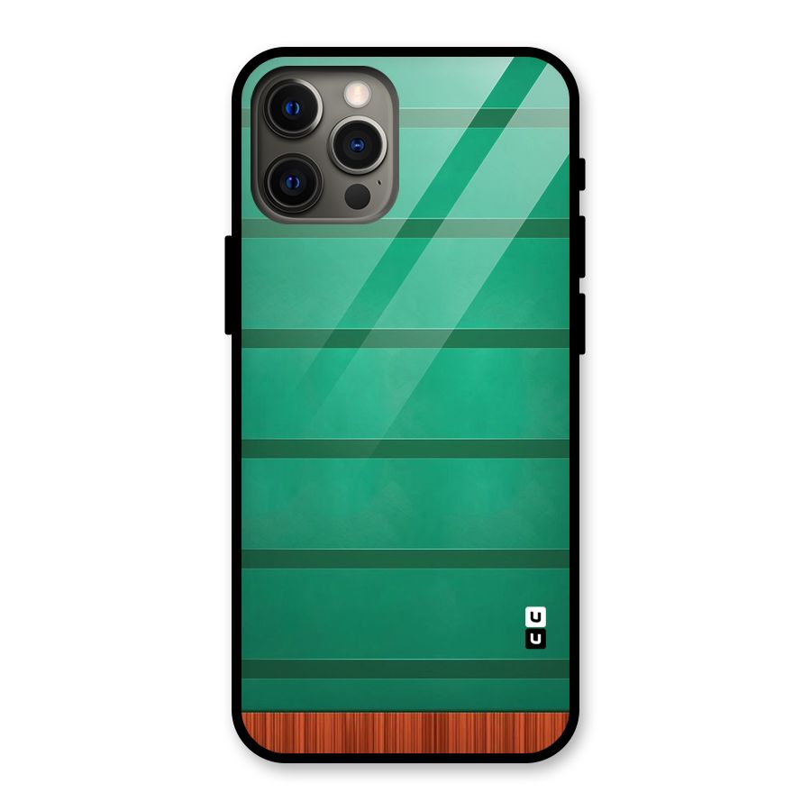Green Wood Stripes Glass Back Case for iPhone 12 Pro Max