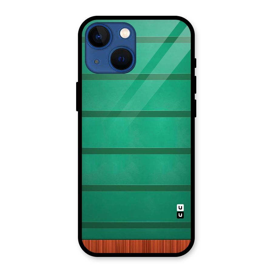 Green Wood Stripes Glass Back Case for iPhone 13 Mini