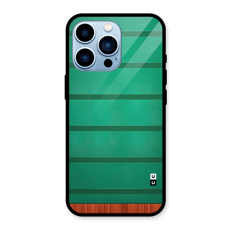 Green Wood Stripes Glass Back Case for iPhone 13 Pro