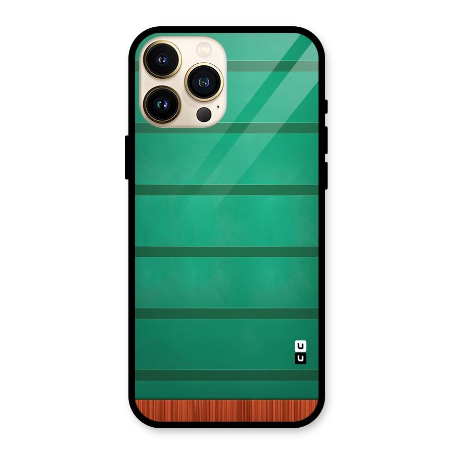 Green Wood Stripes Glass Back Case for iPhone 13 Pro Max