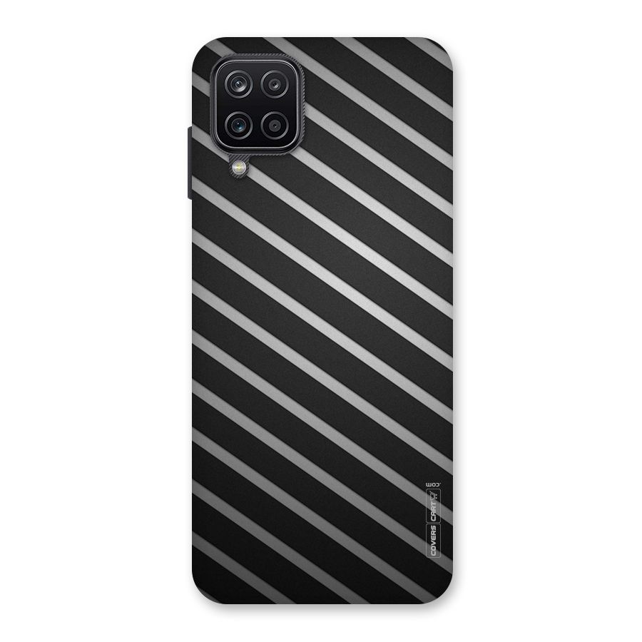 Grey And Black Stripes Back Case for Galaxy A12