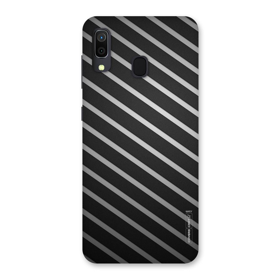 Grey And Black Stripes Back Case for Galaxy A20