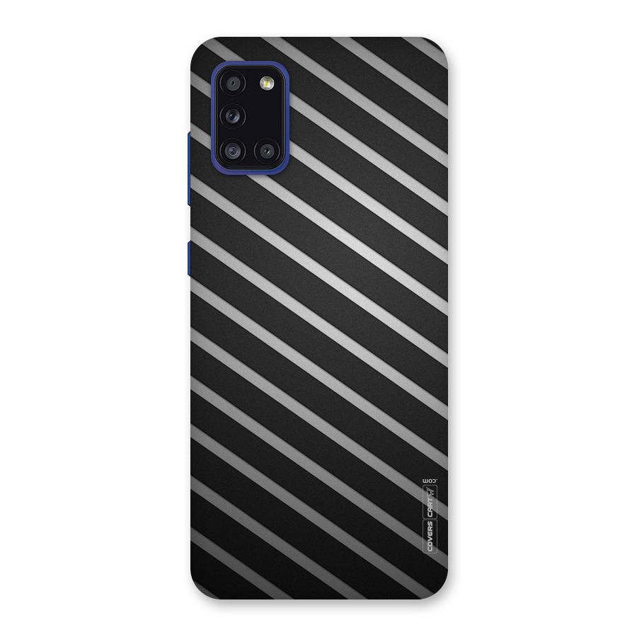Grey And Black Stripes Back Case for Galaxy A31