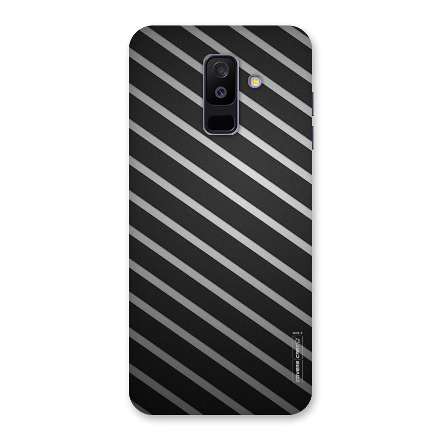 Grey And Black Stripes Back Case for Galaxy A6 Plus
