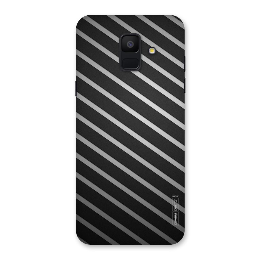 Grey And Black Stripes Back Case for Galaxy A6 (2018)
