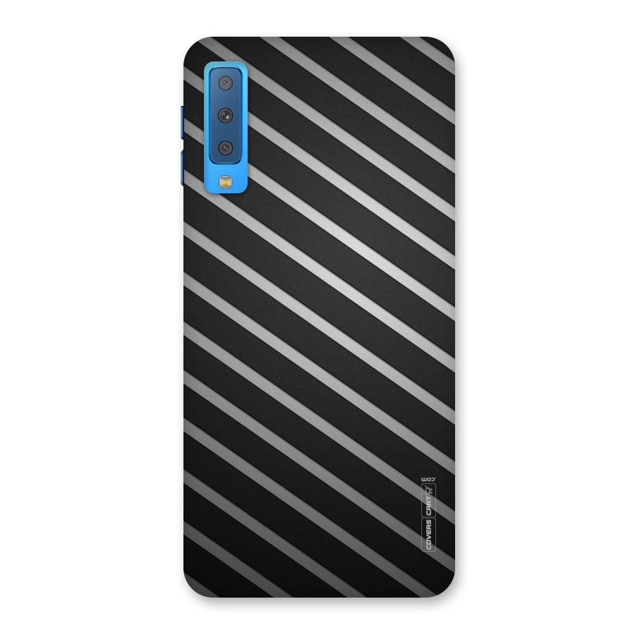 Grey And Black Stripes Back Case for Galaxy A7 (2018)