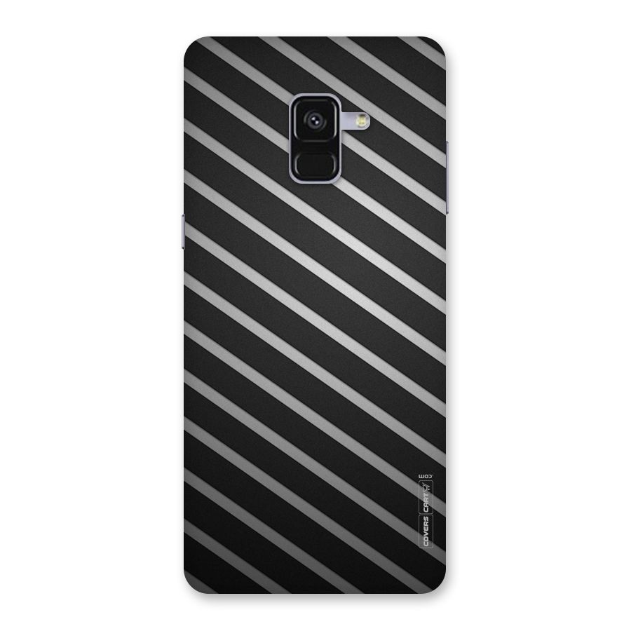 Grey And Black Stripes Back Case for Galaxy A8 Plus
