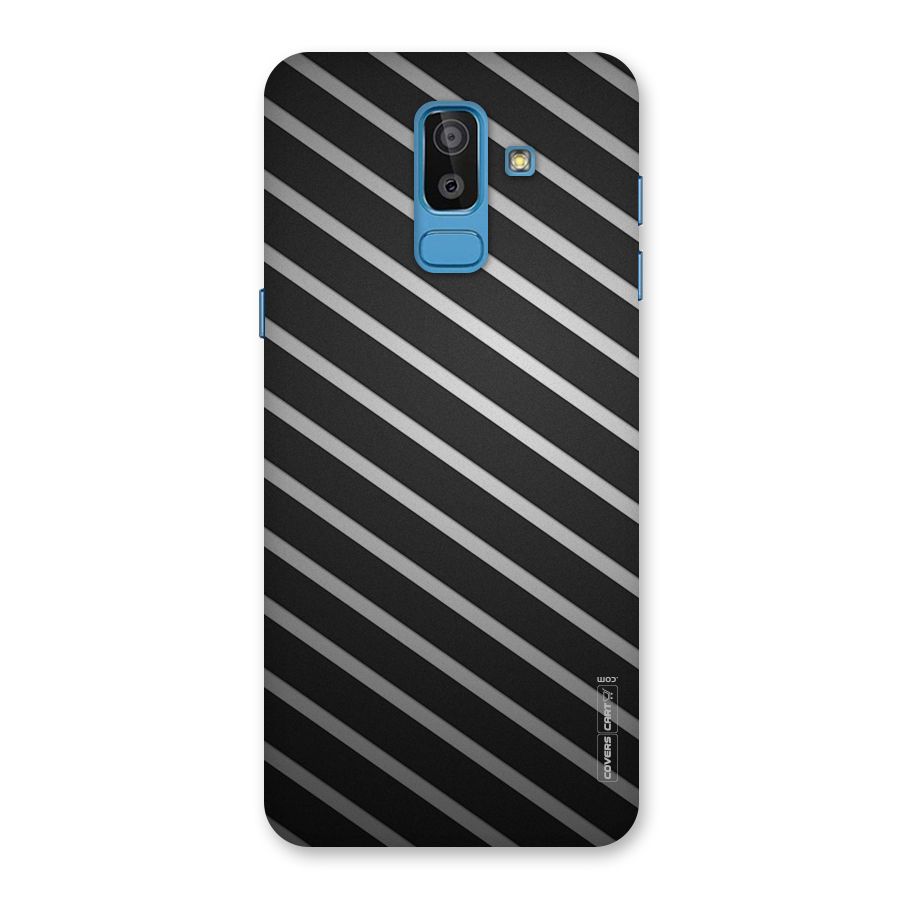 Grey And Black Stripes Back Case for Galaxy J8