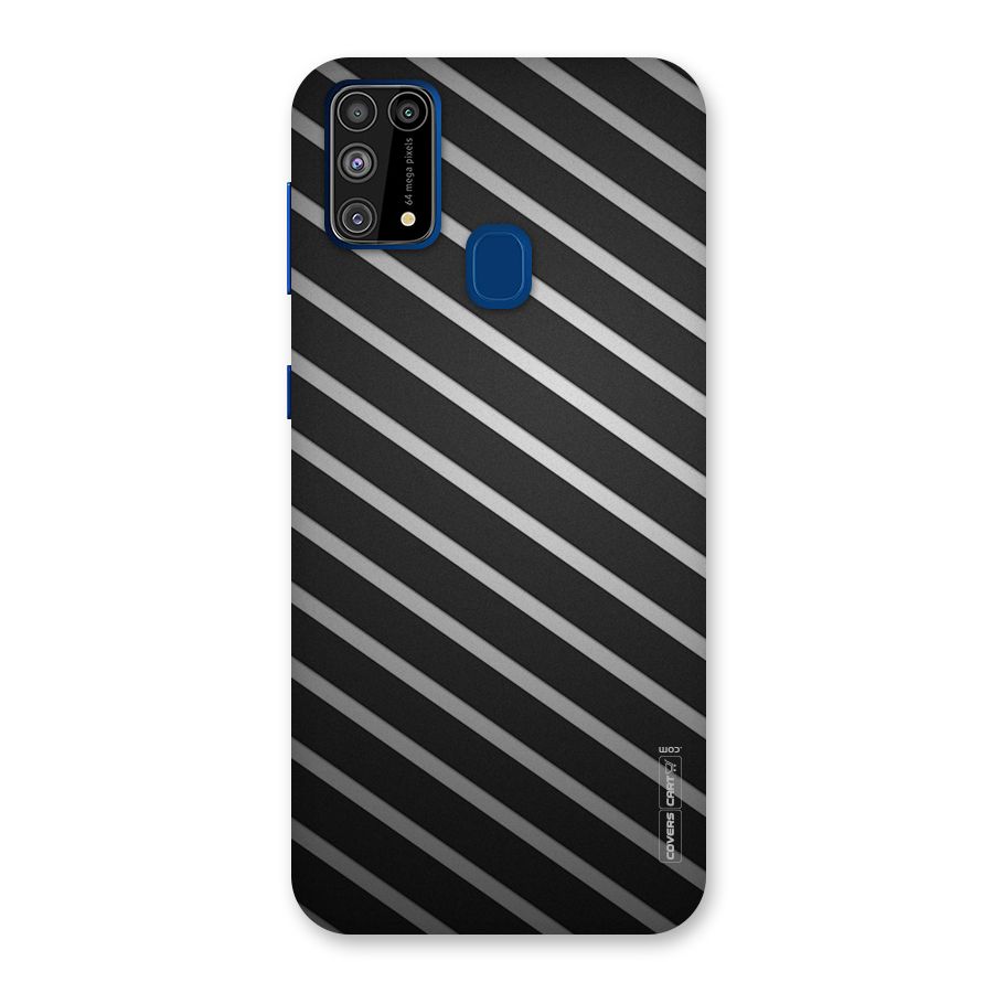 Grey And Black Stripes Back Case for Galaxy M31