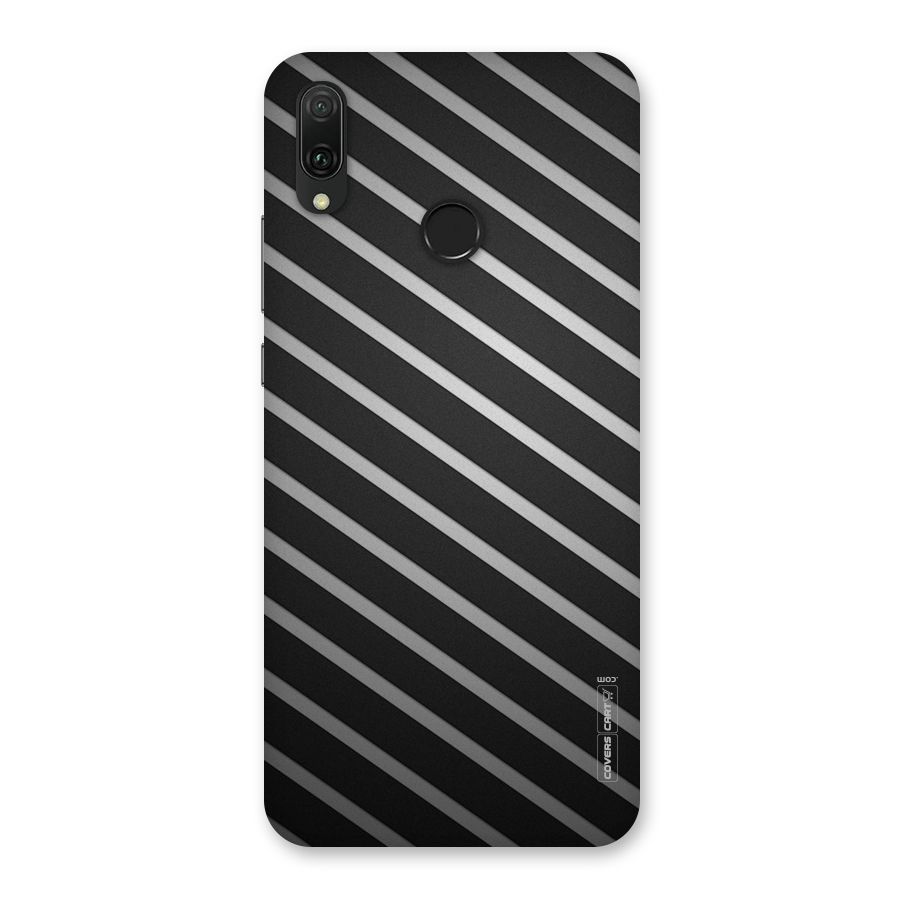Grey And Black Stripes Back Case for Huawei Y9 (2019)