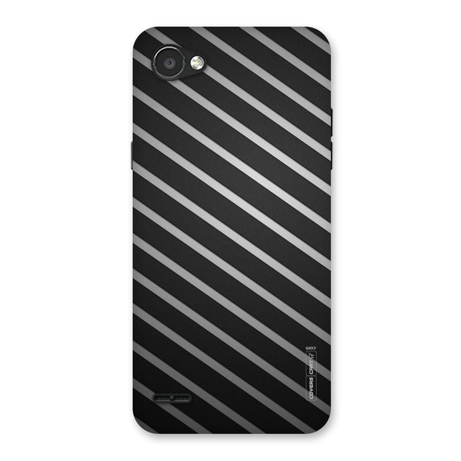 Grey And Black Stripes Back Case for LG Q6