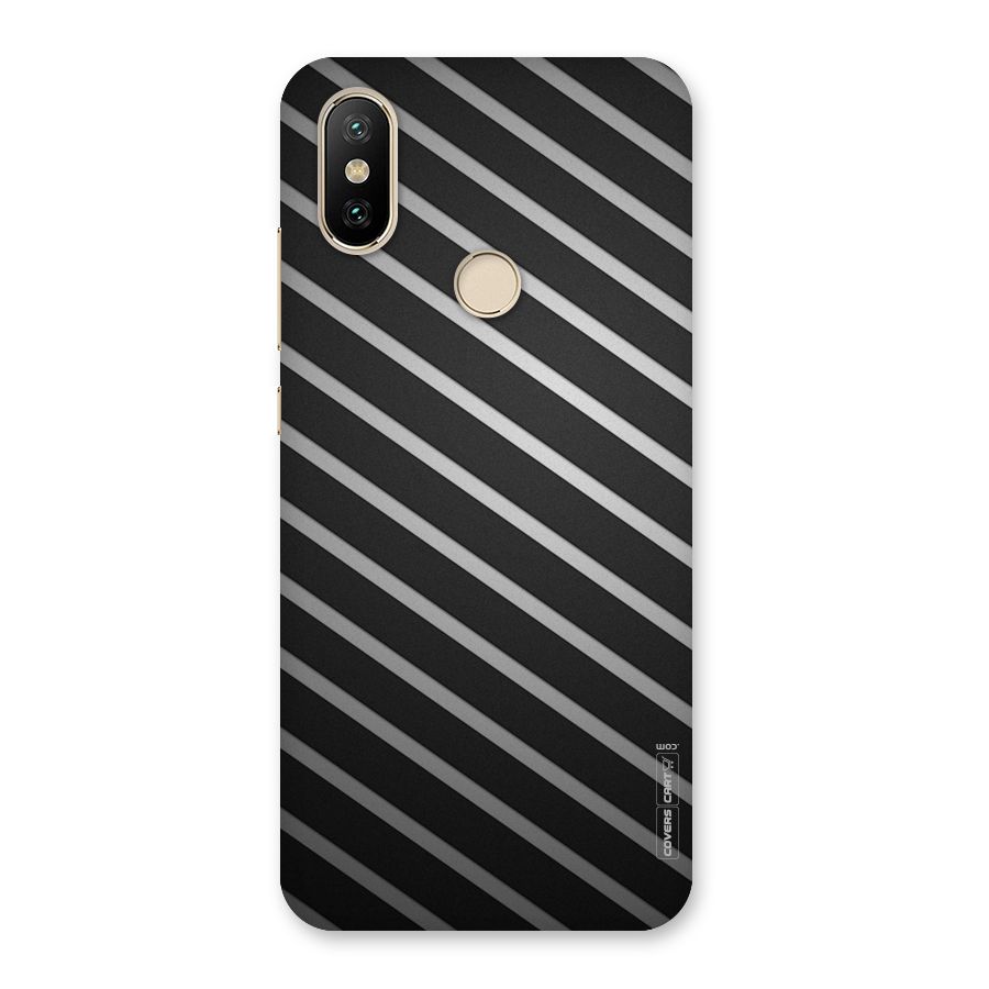 Grey And Black Stripes Back Case for Mi A2