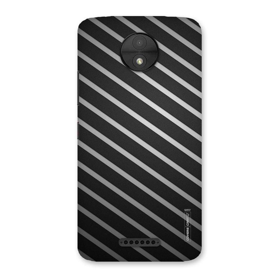 Grey And Black Stripes Back Case for Moto C