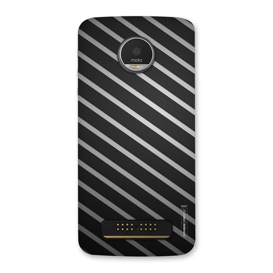 Grey And Black Stripes Back Case for Moto Z Play