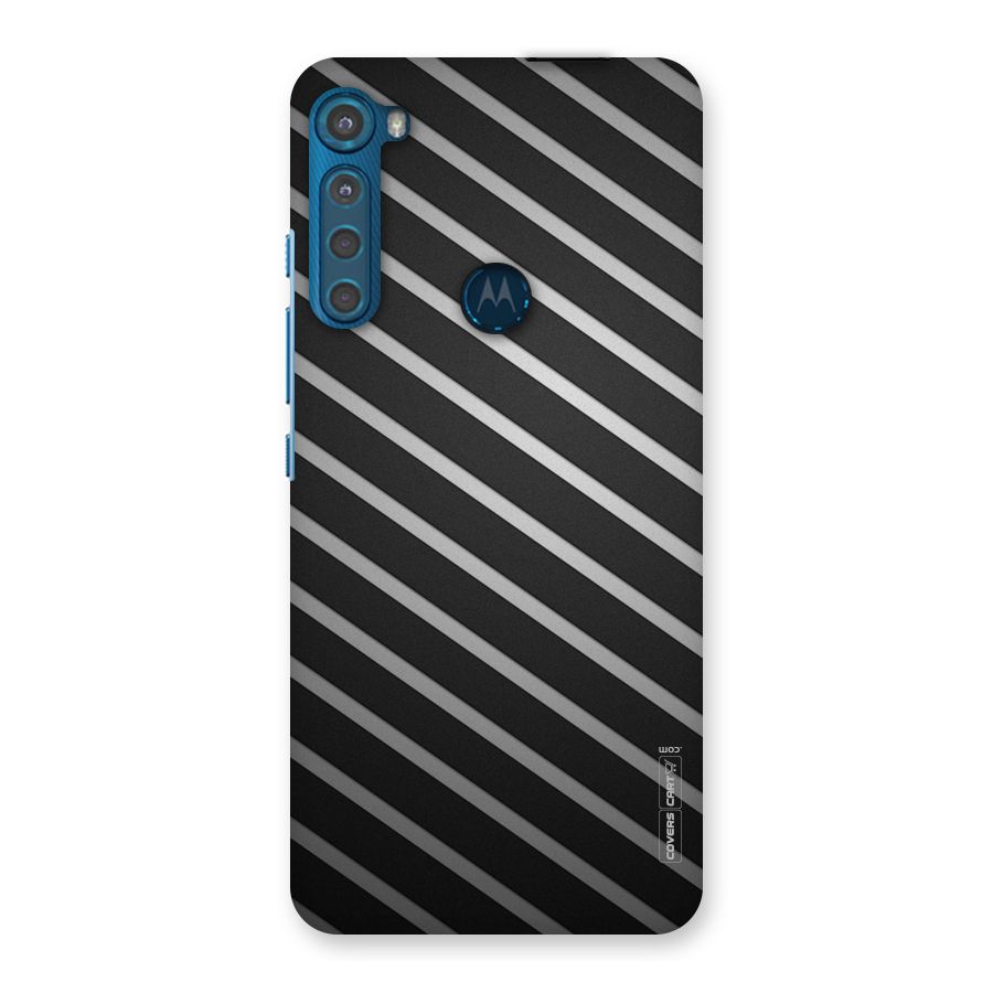 Grey And Black Stripes Back Case for Motorola One Fusion Plus