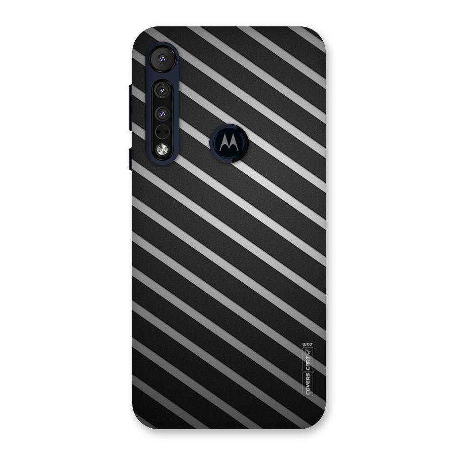Grey And Black Stripes Back Case for Motorola One Macro