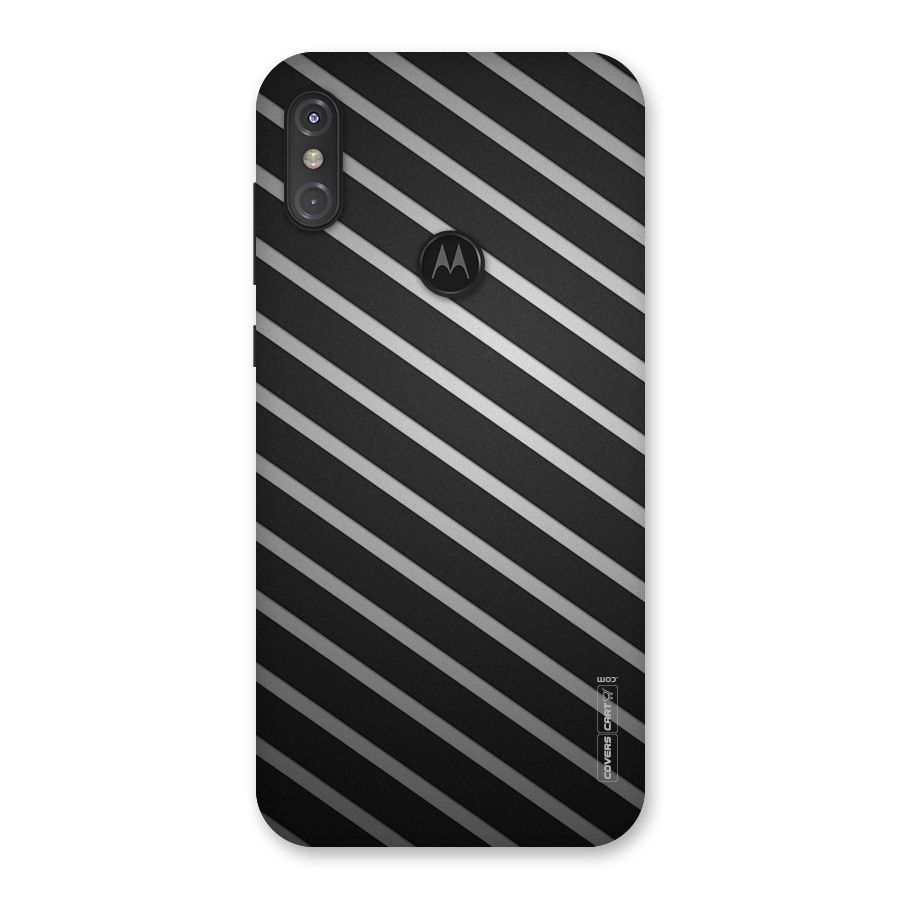 Grey And Black Stripes Back Case for Motorola One Power