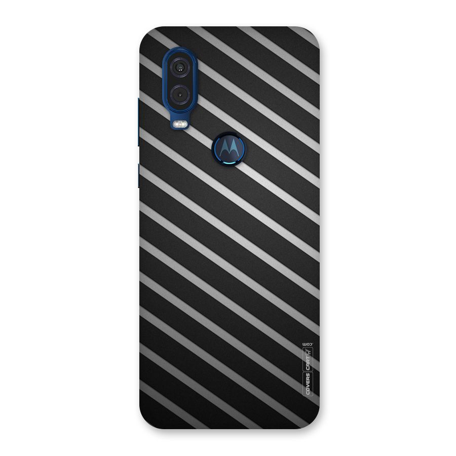 Grey And Black Stripes Back Case for Motorola One Vision